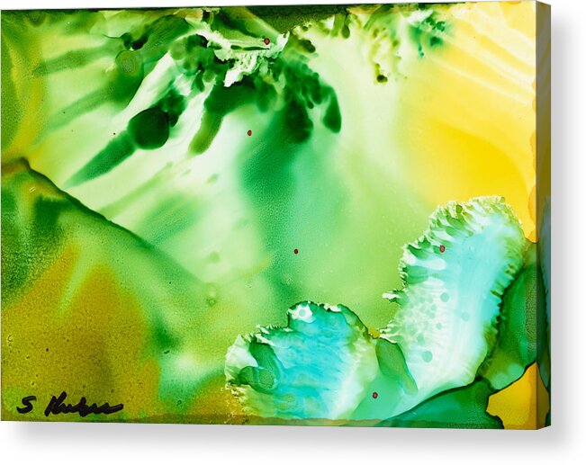 Underwater Acrylic Print featuring the painting Drifting Seaweed by Susan Kubes