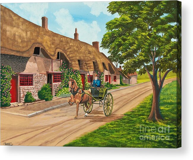 English Painting Acrylic Print featuring the painting Driving a Jaunting Cart by Charlotte Blanchard