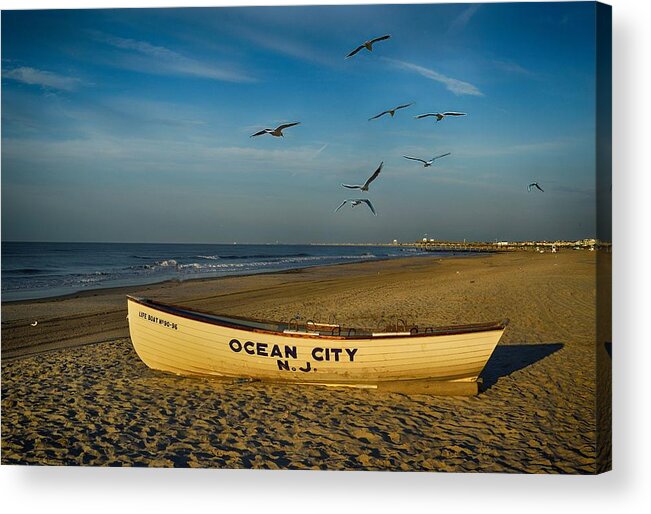 Early Morning Acrylic Print featuring the photograph Early Morning Ocean City NJ by James DeFazio