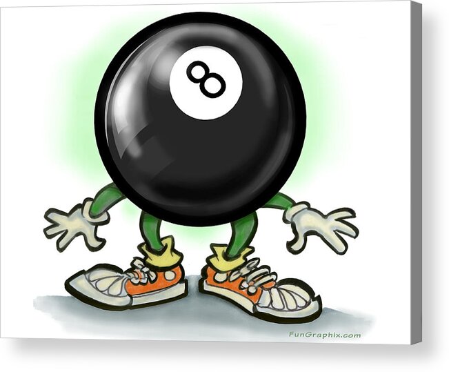 Eightball Acrylic Print featuring the greeting card Eightball by Kevin Middleton