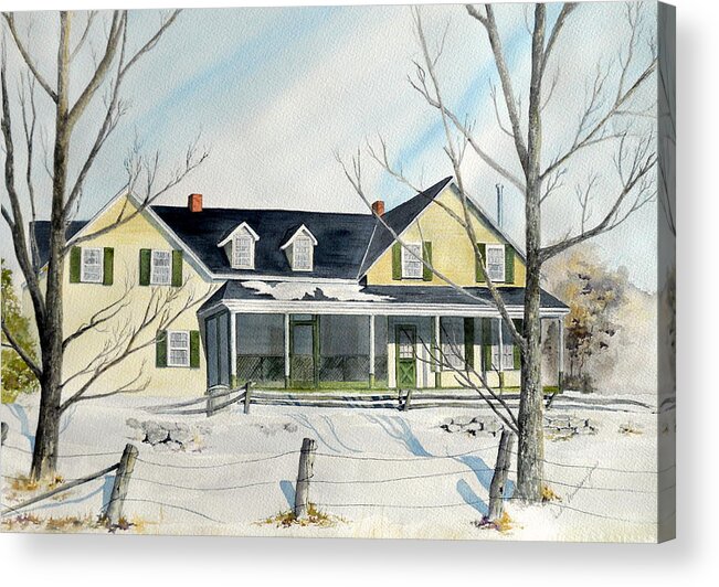 Farm House Acrylic Print featuring the painting Elmridge Farm House by Jackie Mueller-Jones