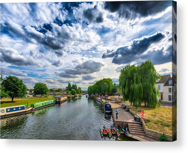 Blue Sky Acrylic Print featuring the photograph Ely Riverside by James Billings