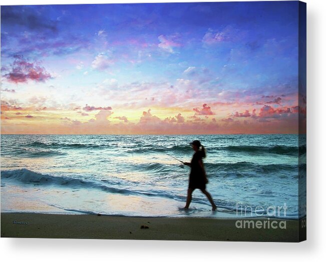 Beach Acrylic Print featuring the photograph Emerald Coast Florida Seascape Sunset D6 by Ricardos Creations
