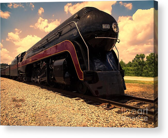 Photoshop Acrylic Print featuring the photograph Engine #611 In Ole Town Petersburg Virginia by Melissa Messick