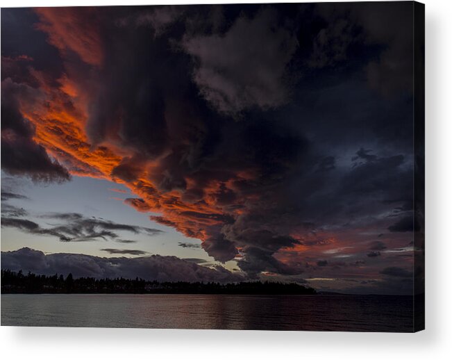 Clouds Acrylic Print featuring the photograph Evening Storm by Randy Hall