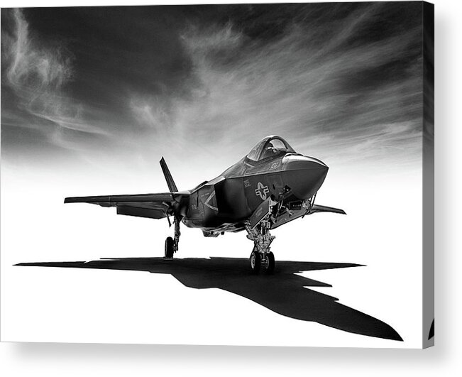 Usaf Acrylic Print featuring the digital art F-35 Lightning by Douglas Pittman