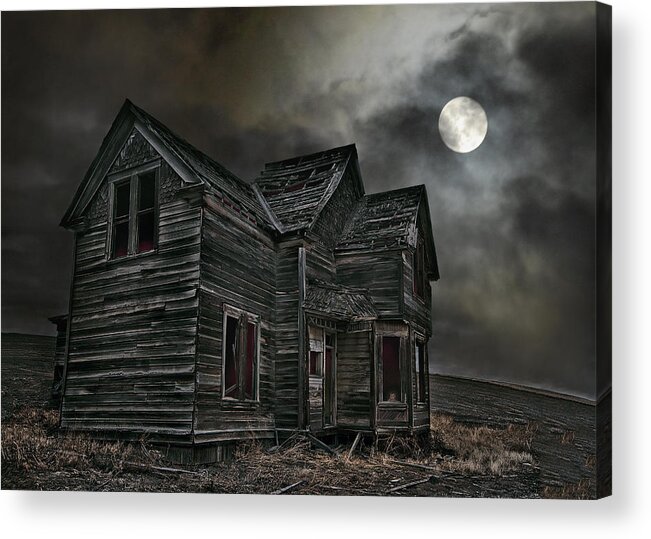 Homestead Acrylic Print featuring the digital art Face at the Window by John Christopher