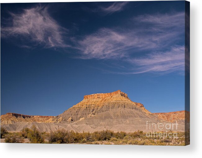 Butte Acrylic Print featuring the photograph Factory Butte Utah by Cindy Murphy - NightVisions