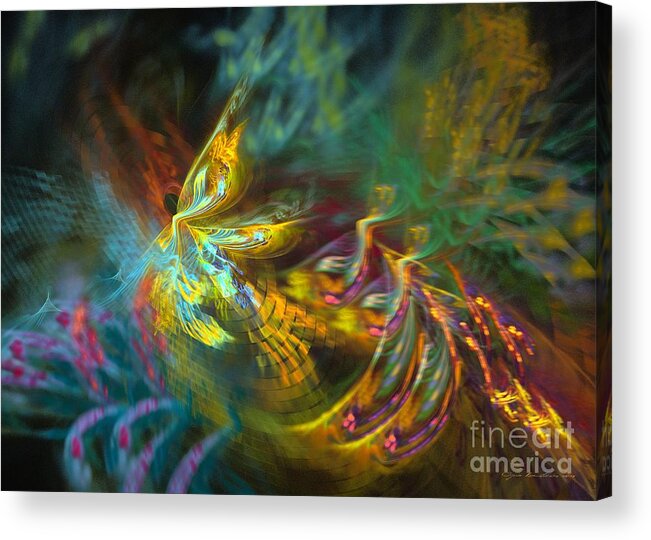 Abstract Acrylic Print featuring the digital art Fairy by Sipo Liimatainen