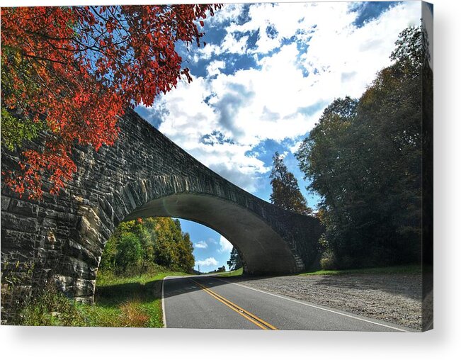 Bridge Acrylic Print featuring the photograph Fall Bridge by Doug Ash