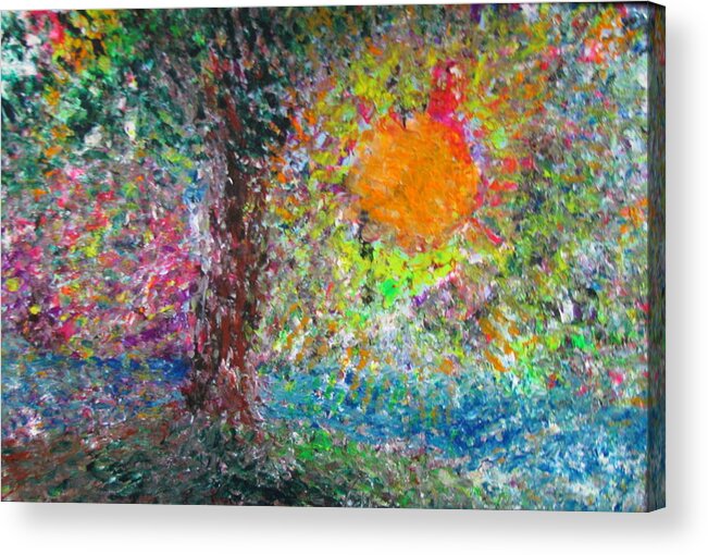 Playful Acrylic Print featuring the painting Fall Sun by Jacqueline Athmann