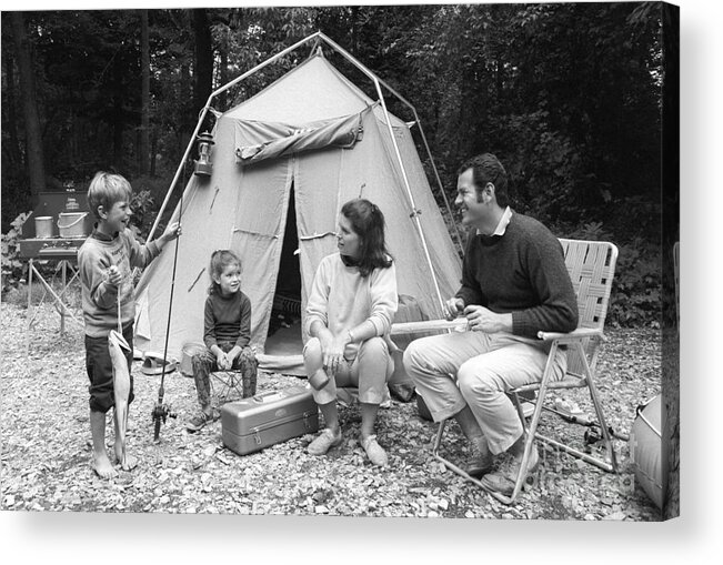 1970s Acrylic Print featuring the photograph Family On Camping Trip, C.1970s by H. Armstrong Roberts/ClassicStock