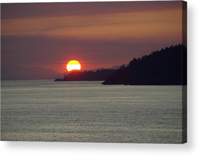 Sunset Acrylic Print featuring the photograph Ferry Sunset by Cindy Johnston