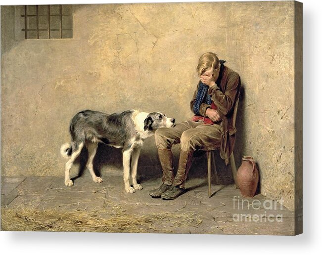 Fidelity Acrylic Print featuring the painting Fidelity by Briton Riviere