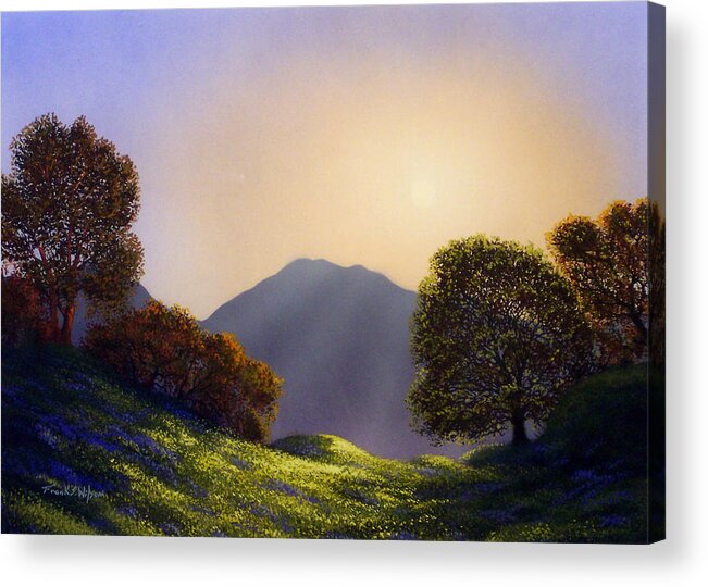 Landscape Acrylic Print featuring the painting Field Of Wildflowers by Frank Wilson