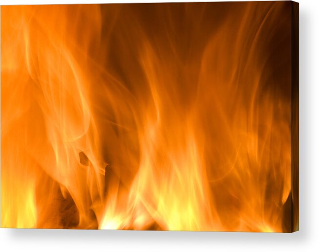 Fire Background Acrylic Print featuring the photograph Fire flames background by Michalakis Ppalis