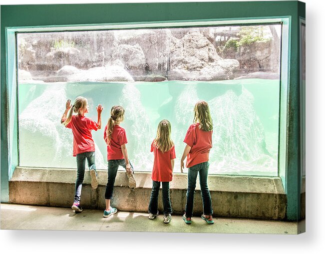 N.c. Zoo Acrylic Print featuring the photograph First Grade Zoo Trip by Cynthia Wolfe