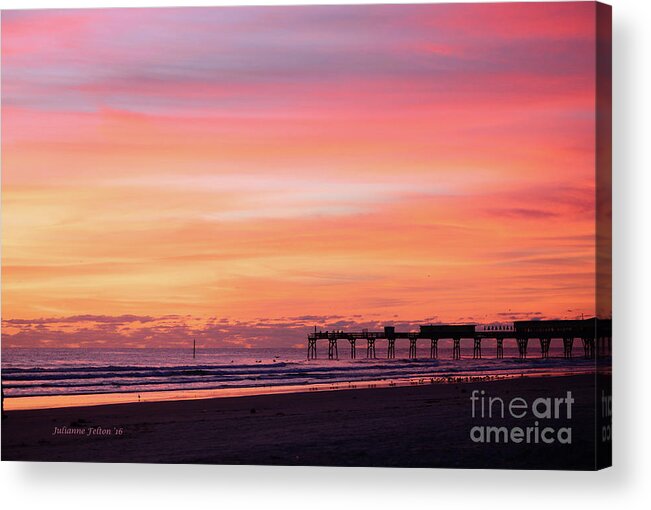 Sunrise Acrylic Print featuring the painting Florida Sunrise 1 10-25-16 by Julianne Felton