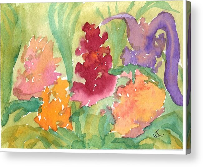 Flowers Acrylic Print featuring the painting Flower Garden Abstract by Warren Thompson