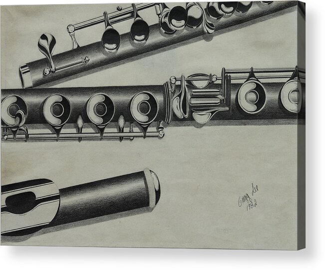 Flute Acrylic Print featuring the drawing Flutes by Gregory Lee