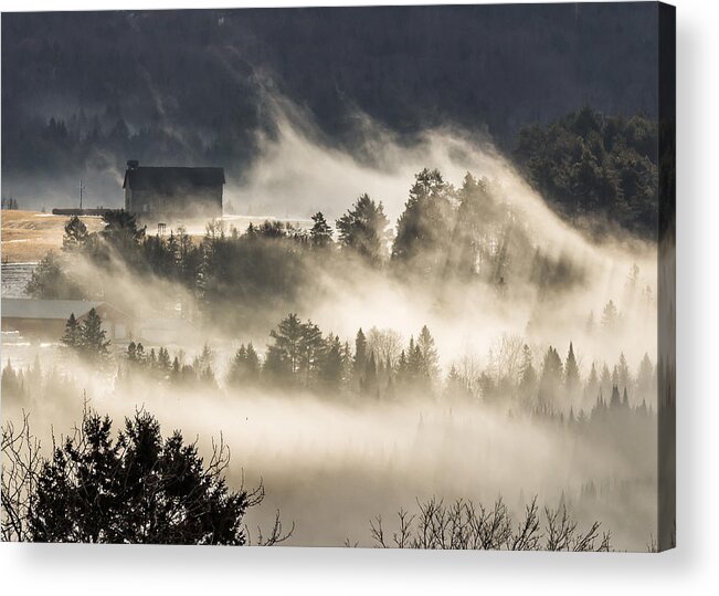 Chapel Acrylic Print featuring the photograph Fog and Chapel by Tim Kirchoff