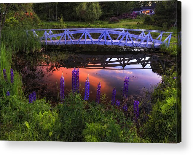 Foot Path Acrylic Print featuring the photograph Footbridge Sunset by John Vose