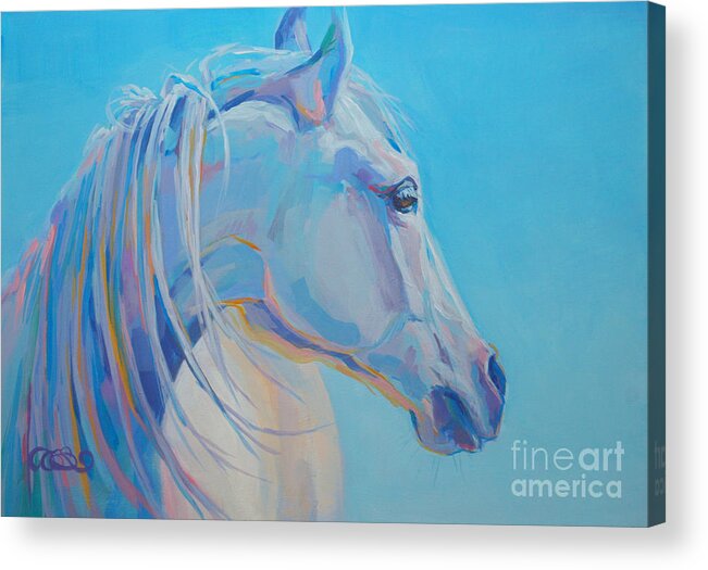 Gray Pony Acrylic Print featuring the painting For Melissa by Kimberly Santini