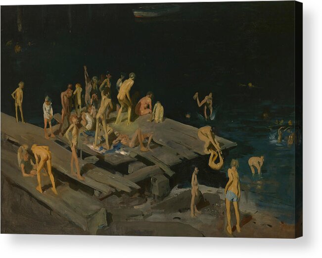 Boys Acrylic Print featuring the painting Forty Two Kids by George Wesley Bellows