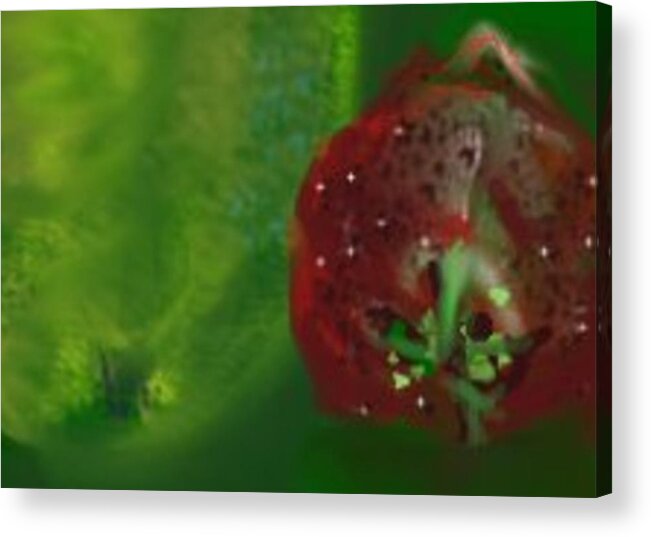 Red Acrylic Print featuring the digital art Fruit II by Jessica Mason
