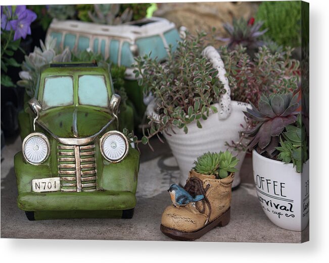 Photograph Acrylic Print featuring the photograph Fun Pots II by Suzanne Gaff