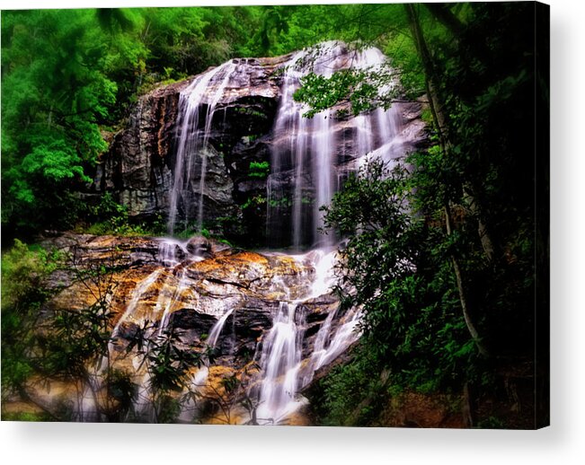 Waterfall Acrylic Print featuring the photograph Glen Falls - Highlands NC 009 by George Bostian