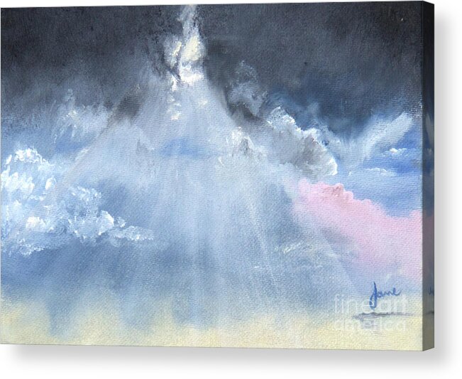 Clouds Acrylic Print featuring the painting God Rays by Nila Jane Autry