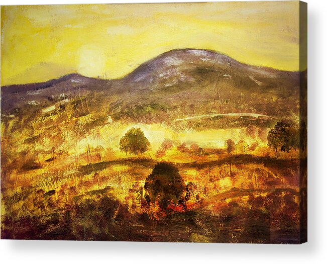 Landscape Acrylic Print featuring the digital art Golden Time by John Hansen