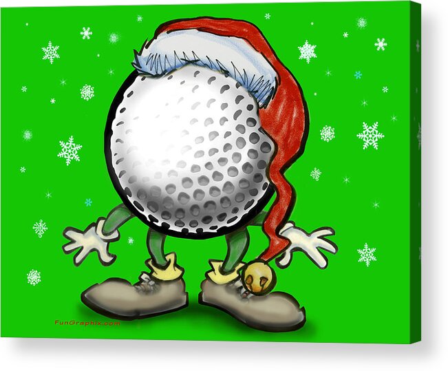 Golf Acrylic Print featuring the greeting card Golfmas by Kevin Middleton