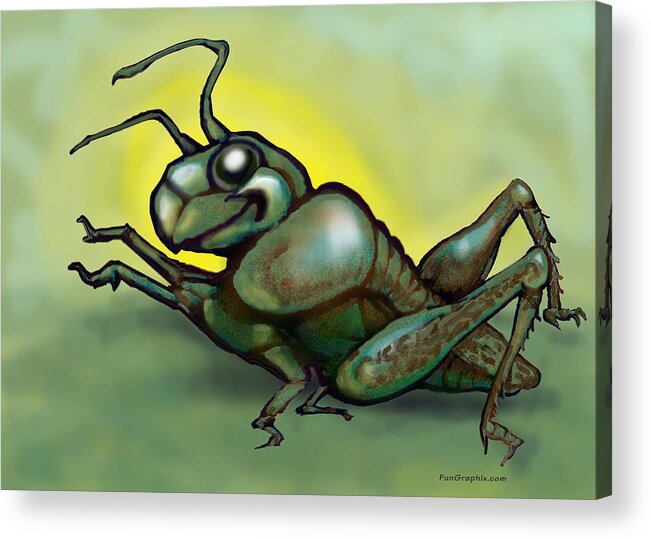 Grasshopper Acrylic Print featuring the greeting card Grasshopper by Kevin Middleton