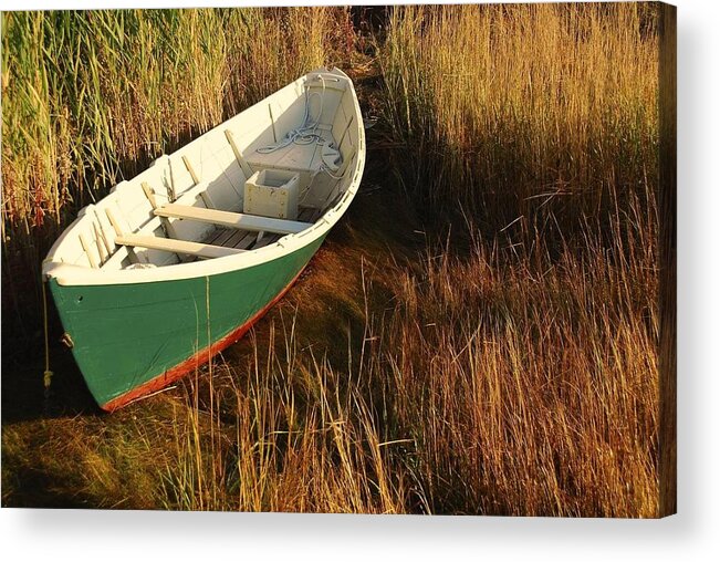 Boat Acrylic Print featuring the photograph Green Boat by AnnaJanessa PhotoArt