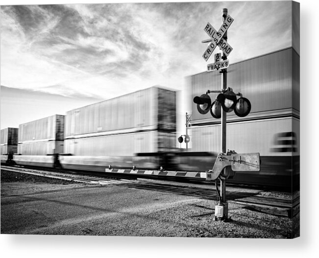 Railroad Acrylic Print featuring the photograph Guarded Crossing by Matt Hammerstein