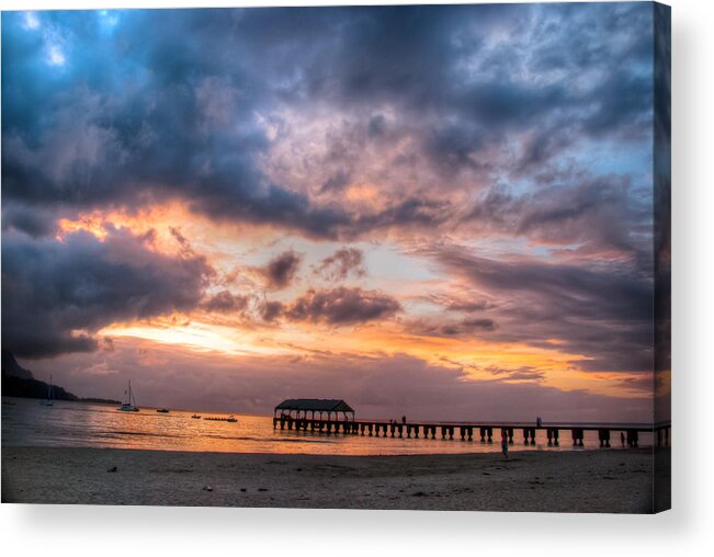Backlight Acrylic Print featuring the photograph Hanalei Sunset by Natasha Bishop