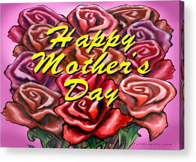 Mom Acrylic Print featuring the painting Happy Motherer's Day by Kevin Middleton