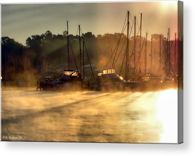 2d Acrylic Print featuring the photograph Harbor Mist by Brian Wallace