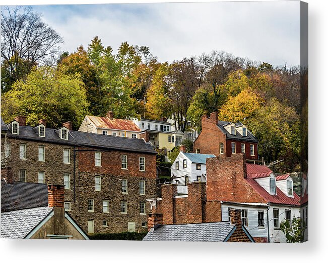 Autumn Acrylic Print featuring the photograph Harpers Ferry in Autumn by Ed Clark