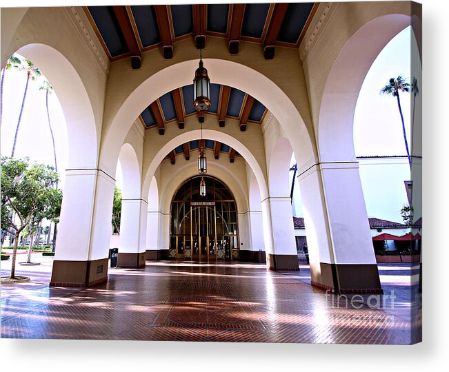 1000 Views Acrylic Print featuring the photograph Haunted Los Angeles - Union Station by Jenny Revitz Soper