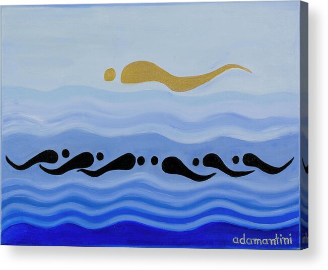He Tu Water Acrylic Print featuring the painting He Tu Water by Adamantini