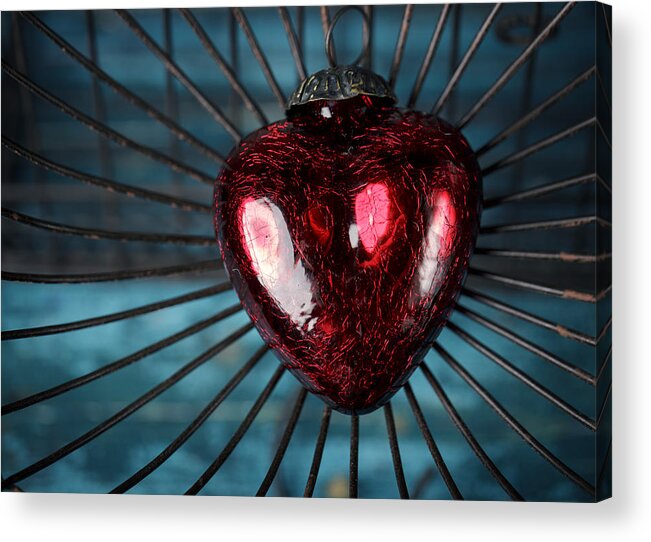 Heart Acrylic Print featuring the photograph Heart in Cage by Nailia Schwarz