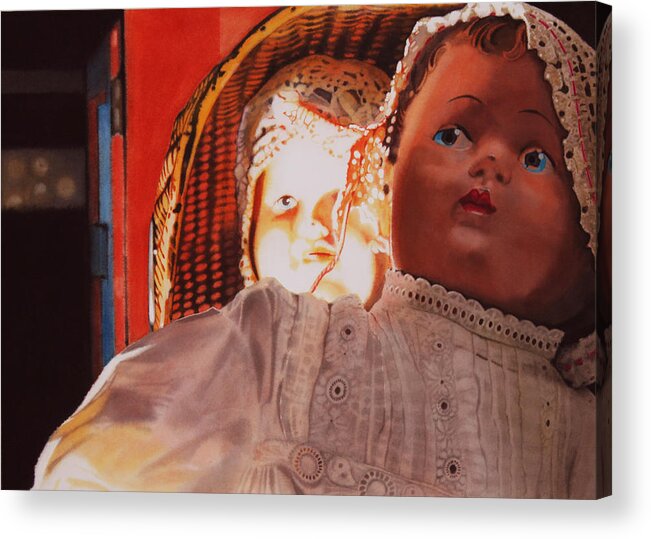 Dolls Acrylic Print featuring the painting Heirlooms by Denny Bond