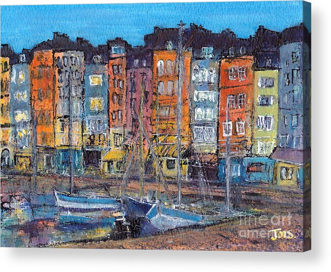 France Acrylic Print featuring the painting Honfleur France by Jackie Sherwood
