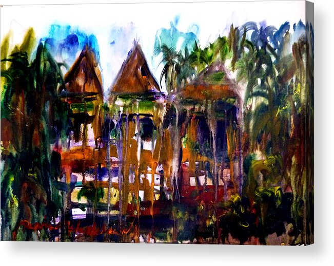Traditional Thailand Acrylic Print featuring the painting House by Wanvisa Klawklean