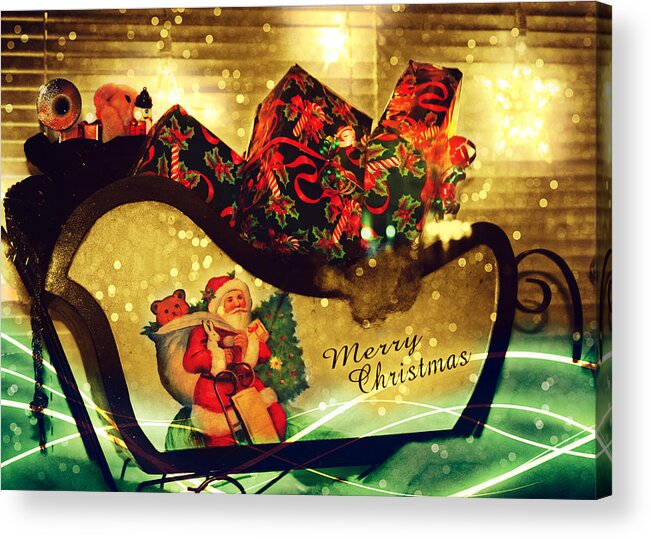 Christmas Greeting Cards Acrylic Print featuring the photograph How Much For That Sleigh In The Window? III by Aurelio Zucco
