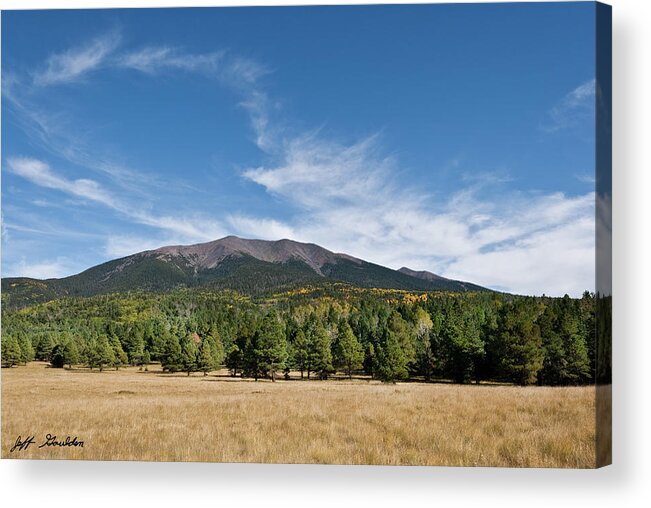 Arizona Acrylic Print featuring the photograph Humphreys Peak from Hart Prairie by Jeff Goulden
