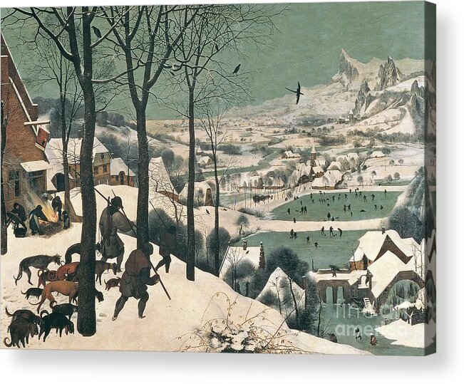 Hunters Acrylic Print featuring the painting Hunters in the Snow by Pieter the Elder Bruegel